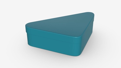 metallo scatola di latta a forma triangolare - buy royalty-free modello 3d hq3dmod aivisastics 3411a62 3d print model - Mito3D