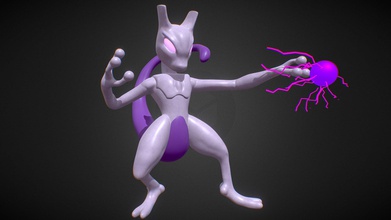 mewtwo fan art - download free 3d model danielcr677 ec14cb2 there we go new pokemon time have made him zbrush renders were blender he has clean topology also shiny version dm me if you want d dont forget give some like follow 3d print model - Mito3D
