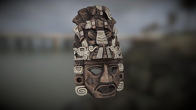 mexican mayan mask - buy royalty free 3d model kamdron mexico mayan-art mayan-culture mexican-culture mayan-artwork 3d print model - Mito3D