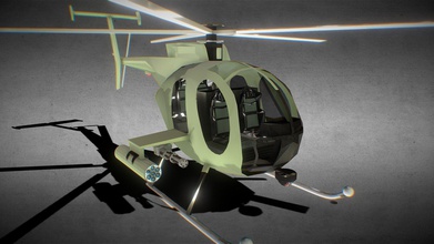 mh-6 little bird Hubschrauber animiert - kostenlos herunterladen 3d-Modell omegaredza ff51e65 animierte Spiel bereit gemacht, 3ds-max 3d print model - Mito3D