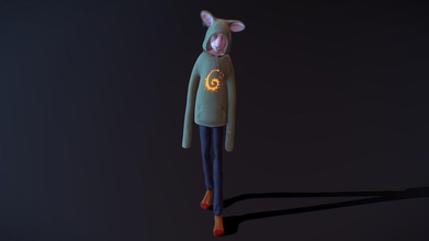 milo - character design 3d model erikaesquer 658224d he loves socks sow chaos just fun work which decided convert workflow zbrush high 3dsmax retopo maya rigging pose substance painter textured 3d print model - Mito3D