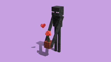 minecraft enderman flower pot 3 - download free 3d model jackmcm a657108 created personal project experimentation mesh topology texturing processes 3d print model - Mito3D