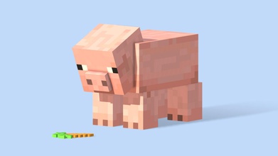 minecraft pig carrot - download free 3d model jackmcm 7e6d6f3 another personal project adding my collection recreation models 3d print model - Mito3D