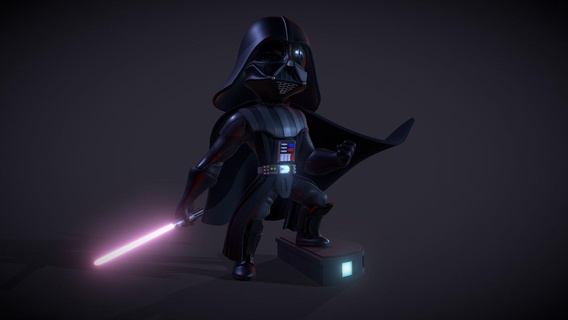 mini darth vader comprar realeza gratis 3d modelo puntilla groatman imperio Jedi Darth Vader sith guerra Galaxias 3d print model - Mito3D