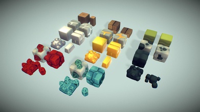 mining cube - proto series 3d model bitgem 25cb8d3 world set 1 cubic meter environment building blocks collection resource tools needed making game they all come 3 lod levels each 3d print model - Mito3D