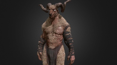 minotaur goat creature - 3d model alexander blom exiistin faffe20 project one my favorites tried new methods do &ldquo realistic&rdquo fur textures etc think turned out almost like wanted to started zbrush sculpted anatomy all details sculpting phase took some time because wasn&rsquo t supposed anything more than study retopolgized rigged + animated texture resolution 4096x4096 3d print model - Mito3D