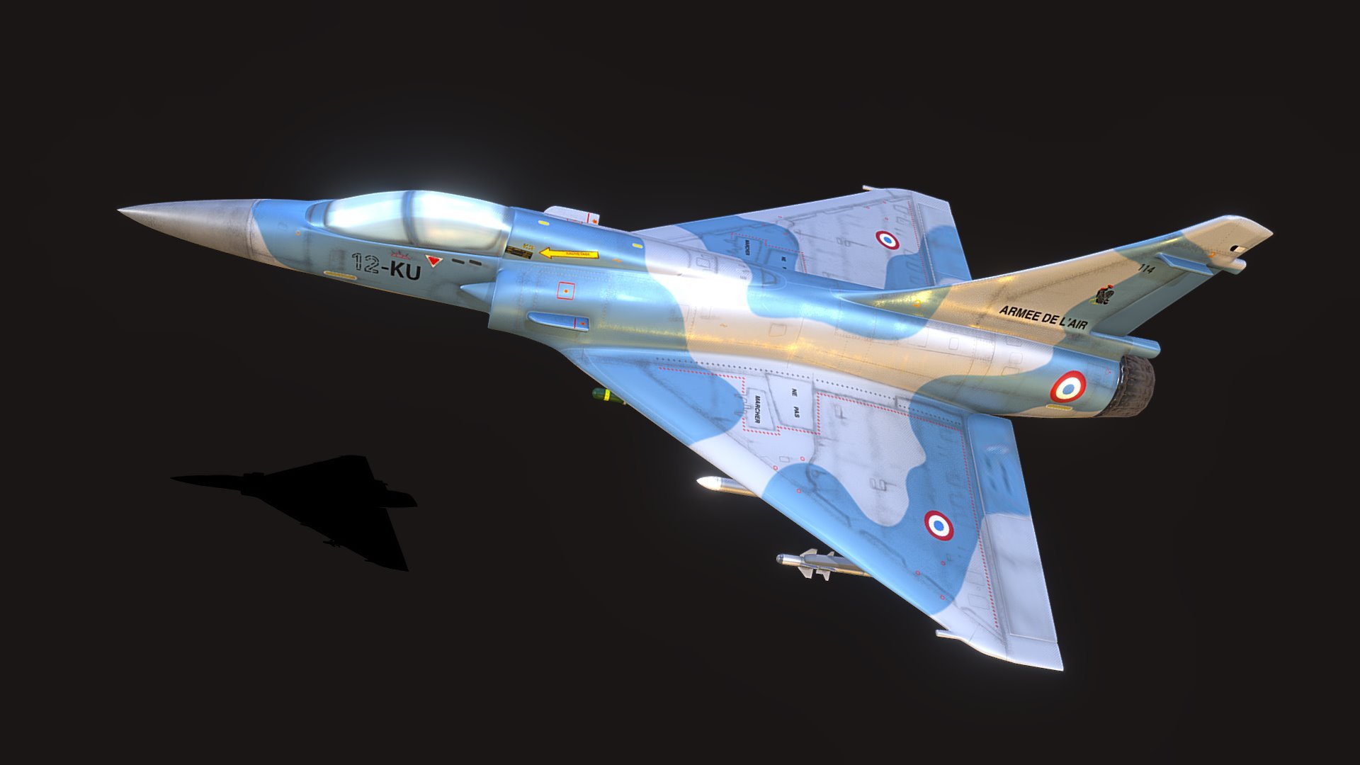 mirage 2000 c - modèle 3d azerty tonito 83a807c j'&rsquo m de rendu blender plaisir pbr texture photoshop n'&rsquo t blame me savoir&hellip m'a fallu 2 semaines, je suis revenue à la tout fait récemment profitez ps tell manque ravitaillement sonde 3D print model - Mito3D