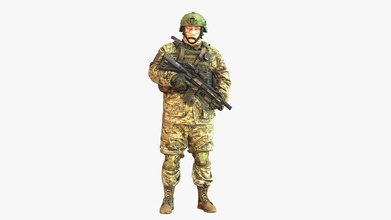 modern soldier camouflage honeybadger 001149 - buy royalty free 3d model 3dfarm 0238191 3d print model - Mito3D