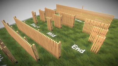 modular wooden fence 15 meter version - buy royalty free 3d model vis-all-3d vis-all 458cd8b 3d print model - Mito3D
