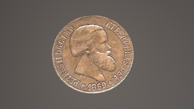 moeda 20 bronze 1869 baixar livre 3d modelo ergane arqueologia digital pára Educa 103d4c6 3d print model - Mito3D