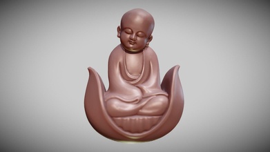 Mönch Sitzung Lotus Kaufen Lizenzgebühren frei 3d Modell cgtomie Buddha Kunsthandwerk uralt Japan Statuette Fotoscan Photogrammetrie 3d print model - Mito3D