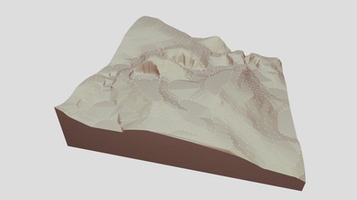 morasko crater field dtm 1 - download free 3d model wojtekw df1d6ea there digital terrain western poland prepared using delanyay triangulation interpolation method input elevation data represented points collected digitization contours topographical map 10 000 scale 3d print model - Mito3D