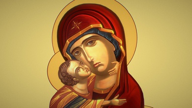 mother god virgin mary baby jesus christ - 3d model lidijamilovanovic 81183c4 blessed depicted holding child 3d print model - Mito3D