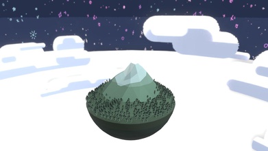 mountain reveals its riches - download free 3d model wormsnack f02cc09 image description diorama set floating hemisphere stylized low-poly ringed trees grow sparser higher goes top cut off floats up down revealing brightly colored rainbow rings inside background consists cloud scape which ends level giving way stars against bands dark purple indigo lighter towards bottom darker secrets resting rest here while wander hills 3d print model - Mito3D