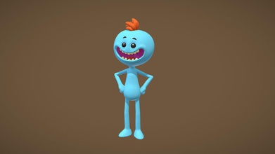mrmeeseeks - rick morty buy royalty free 3d model marproz 694160b &ldquo m mr meeseeks &rdquo one infinite he do you command oh course existence pain prepared printing figure cut 7 different pieces 3d print model - Mito3D
