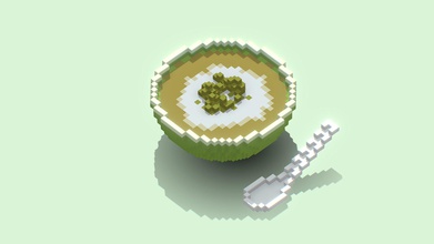 mung bean polenta - scarica gratis 3d modello ini andri e5493f6 di fagiolo porride ciotola ceramica con un cucchiaio fagioli porridge 3d print model - Mito3D