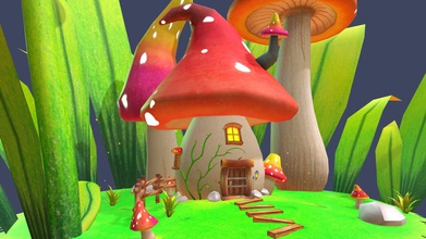 mushroom house - 3d model tamaradrawings tamaraverbeek 9145aab all textures done paper coloured pencils 3d print model - Mito3D