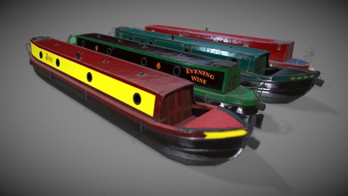 narrowboat - buy royalty free 3d model pasquill 3959e64 3d print model - Mito3D