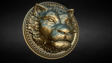 nemoriko lion ornament - buy royalty free 3d model tiger sign decor roman lowe loewe romisch roemisch decoration signum 3d print model - Mito3D