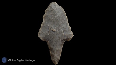 neolithic flint arrowhead mleiha sharjah - download free 3d model global digital heritage globaldigitalheritage a119d2b dated 5th millennium bce site uae display archaeology authority millenium catalog number unk processed reality capture 346 images 3d print model - Mito3D