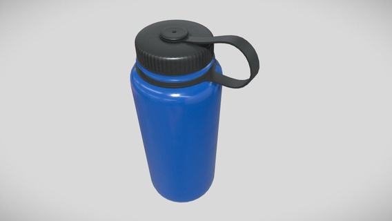 ng blue water bottle low-poly - buy royalty free 3d model we3do we3domodel drink food storage care sports gym equipment exercise training health wellness thermos liquids h2o beverages gym-equipment sport plastic flask wellness-health 3d print model - Mito3D