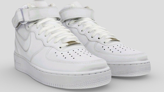 nike air force one 1 white high - buy royalty free 3d model vincent page vincentpage people urban secondlife ar shoes imvu sl trainer footwear tactical sneaker adidas yeezy sims jordan streetwear shoescan nft 3d print model - Mito3D