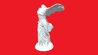 nike samothrace low poly stylized - buy royalty free 3d model ritordp 633c8a2 winged victory sculpture printable can used drawing practice interior decoration stand diameter 52 cm height 116 files stl obj fbx 3d print model - Mito3D