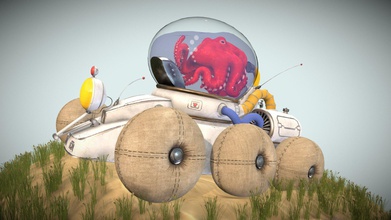 octoexplorer - 3d model pat crandley pcrandley 45df82b inspired one my favorite childern&rsquo s books elephant&rsquo airplane other machines &ldquo thanks raccoon octopus no longer confined beneath waves whenever weather fair he burbles up sea his amphibious machine see what&rsquo happening beach&rdquo anne-marie dalmais 3d print model - Mito3D
