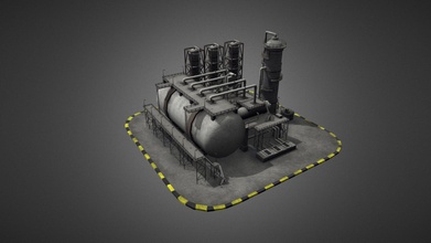 oil refinery 06 - buy royalty free 3d model cg duck 966f801 low poly game-ready virtual reality vr augmented ar games other real-time apps 3d print model - Mito3D