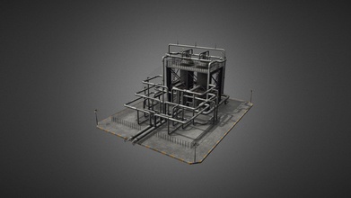 oil refinery 07 - buy royalty free 3d model cg duck 2a0db86 low poly game-ready virtual reality vr augmented ar games other real-time apps 3d print model - Mito3D