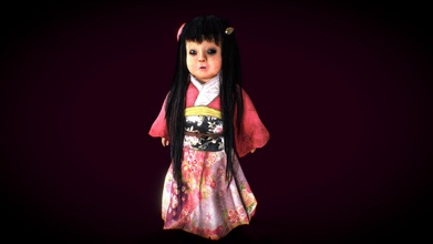 okiku doll haunted - creepy pbr gameready buy royalty free 3d model hastarot estrolapak 914962a 3d print model - Mito3D