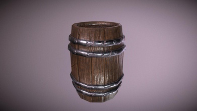 old barrel - lowpoly buy royalty free 3d model filip filiphansnyberg 052df27 made blender low poly can used game asset whatever you see fit comes 2k textures reduce quality if needed bought part smithykit package my skethfab 3d print model - Mito3D