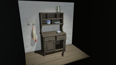 old cupboard - 3d model plasmaernst 8f12b92 shading achieved weighted normals hard edges unwraped tiling textures texturescom 3d print model - Mito3D