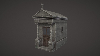 old mausoleum - buy royalty free 3d model kirhl b532baa pbr gameready lowpoly asset texture s resolution 2048x2048 px zip-archieve includes fbx unitypackage format 3d print model - Mito3D