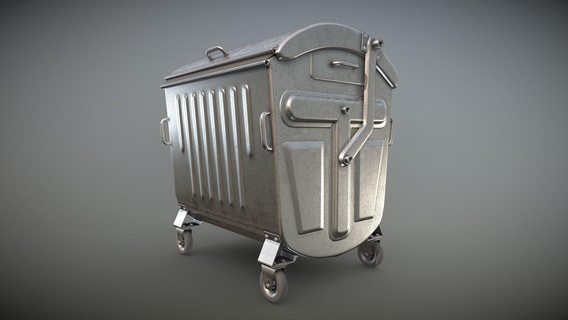 old metal garbage trash container low-poly - buy royalty free 3d model vis-all-3d vis-all zinc metall blender-3d galvanized 3dhaupt zink software-service-john-gmbh trash-container blender-cycles old-metal-garbage-trash-container abfallcontainer metall-abfall-container muellgrossbehaelter 3d print model - Mito3D