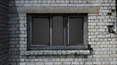 vieux soviétique fenêtre - acheter des redevances gratuit modèle 3d urbain 3dscans davisandersons 38ceb93 abandonnés style de bâtiment brique briques blanches, en bois, encadrement haut poly count 3d print model - Mito3D