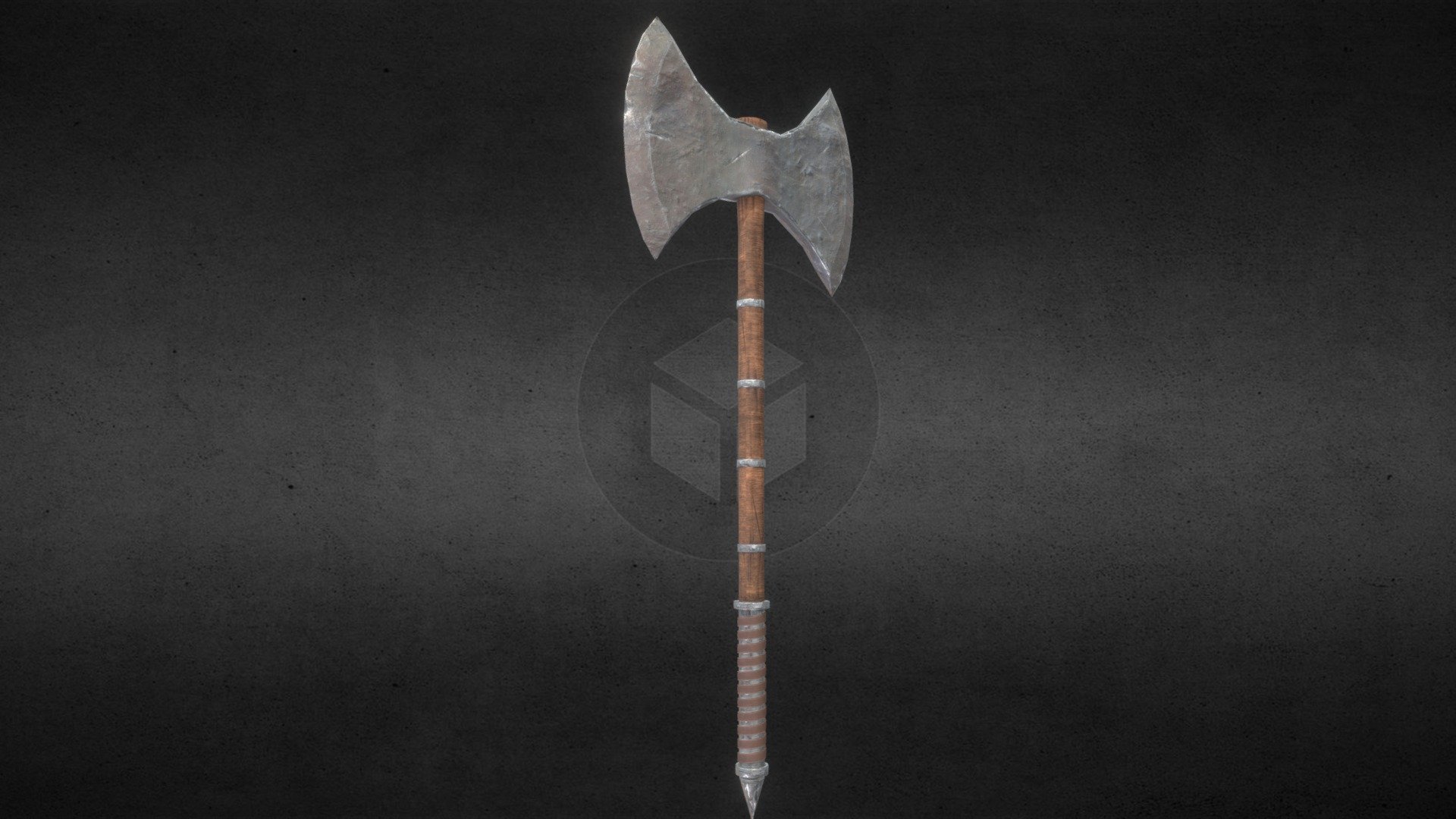 old viking war axe - buy royalty free 3d model big2xg 34e1975 simple style have made can used game cinematicsit has around 1200 vertices properly uv-unwraped contains 3 materials metal wood leather 3D print model - Mito3D