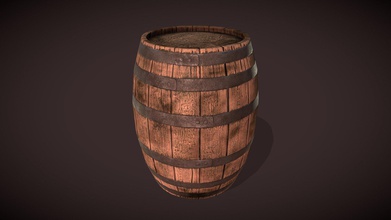 old wooden barrel - download free 3d model snicks b351442 maya zbrush marmoset photoshop quixel suit 3d print model - Mito3D