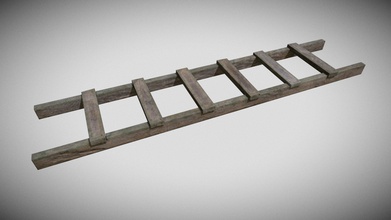 old wooden ladder - buy royalty free 3d model studio z 39ae33e low poly game-ready not subdivision real scale units cm proportions sizes observed close possible object 250 x 52 11 3 3d print model - Mito3D