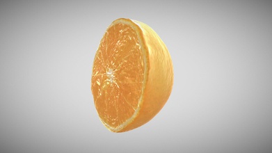 orange slice 1 3d scan photogrammetry - buy royalty free model sky tesi skytesi bbdef04 captured canon 5dsr macro lens using cross-polarization lighting flat light elimination highlights which captures more true color points point cloud then surfaced mesh package includes low high poly objs 856 polys 13 696 diffuse map 4k normal glossy 2k specular mtl files so you can drag-and-drop view obj texture models have quad meshes uvs 3d print model - Mito3D
