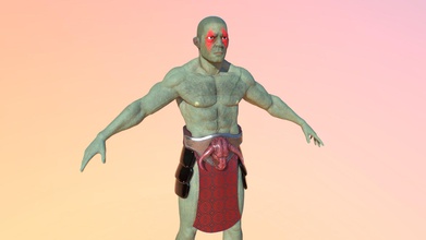 orc basemesh - download free 3d model freddy drabble freddrabble 1d6cc11 hyper realistic can used any male character head fairly human so if retextured could 3d print model - Mito3D