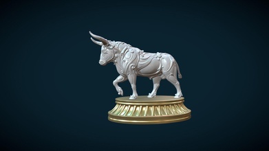 ornate bull - buy royalty free 3d model skazok 669e5bd 3d print model - Mito3D