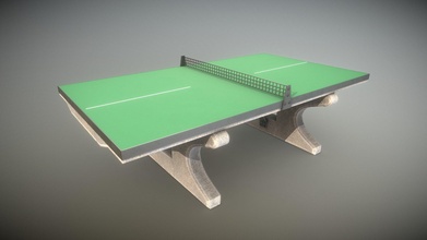 draussen Klingeln Pong Tabelle 1 Kaufen Lizenzgebühren frei 3d Modell vis all 283a988 Grün Beton Ausrüstung Tennis Tischtennis Tischspiel ping pong low poly 3d print model - Mito3D