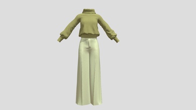 outfit wool turtleneck sweater palazzo pants - 3d model hochmael 28aa8e7 3d print model - Mito3D