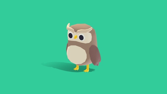 owl - quirky series buy royalty free 3d model omabuarts studio forest toon cute animals pack package combo low poly animated simple rigged 3d print model - Mito3D