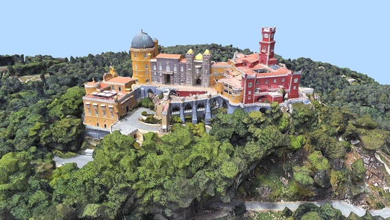 amico cio palazzo piuma Portogallo acquistare royalty gratuito 3d modello libanciel castello punto riferimento eredità montagne UNESCO sintra palacio vecchio edificio fotogrammetria 3d print model - Mito3D