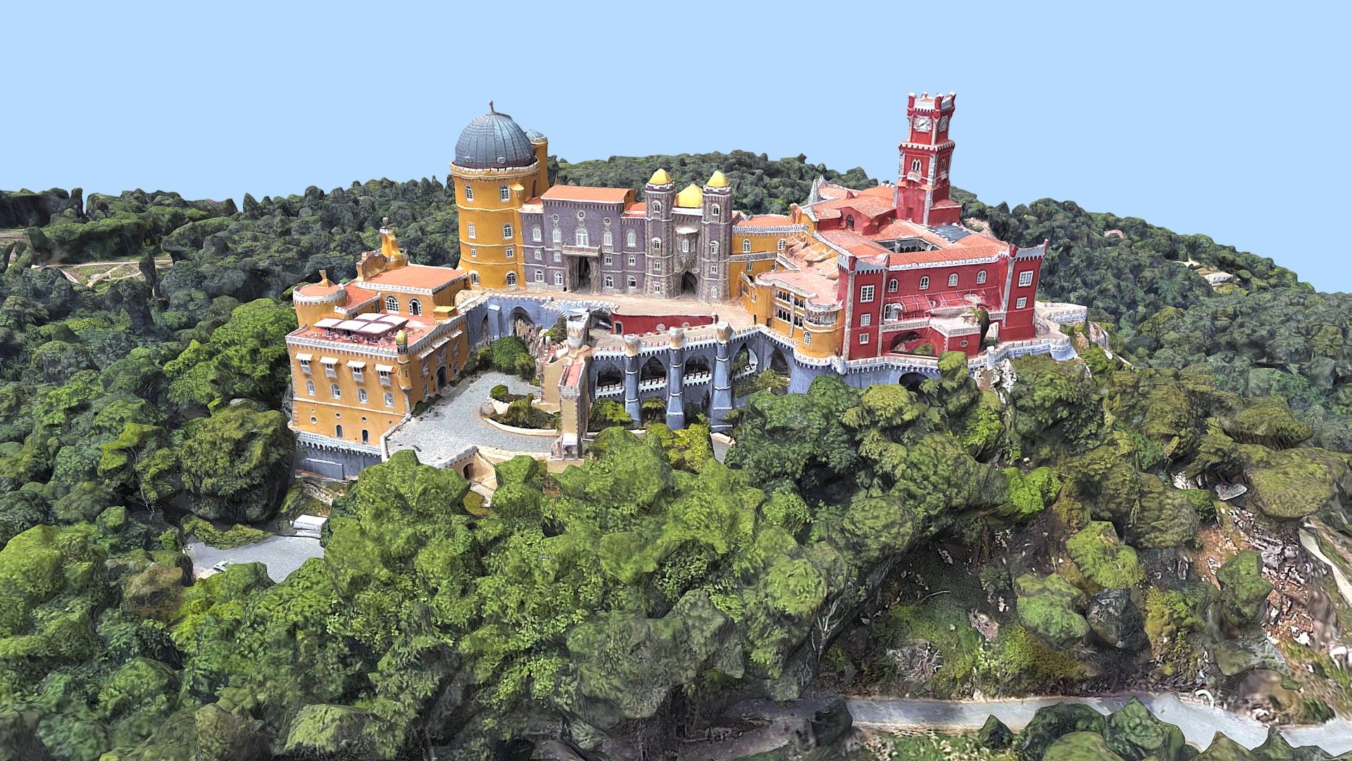 amigo cio Palácio pena Espanha Comprar realeza livre 3d modelo libanciel castelo marco herança montanhas UNESCO sintra palácio edifício velho fotogrametria 3D print model - Mito3D