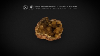 pale green-yellow crystals smithsonite - 3d model museum mineralogy petrography uaic mineralogypetrographymuseum 29952e1 3d print model - Mito3D