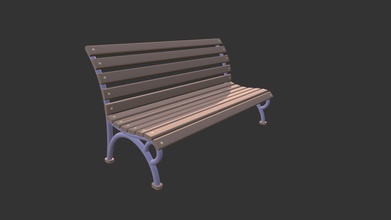 park bench - buy royalty free 3d model paul bourke pbourke 567f123 three object types wooden slats betal legs connectng studs bolts 3d print model - Mito3D