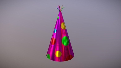 party hat - buy royalty free 3d model studio z a51b93b low poly game-ready not subdivision real scale units cm proportions sizes observed close possible object 10 x 9 8 16 3d print model - Mito3D
